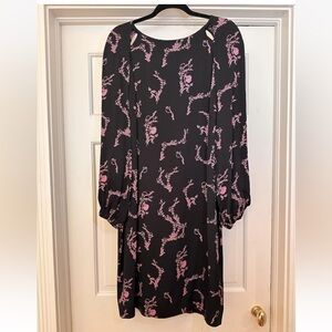 Escada Black and Pink Women's Dress With Keyhole Cutouts Long Sleeve Size 44